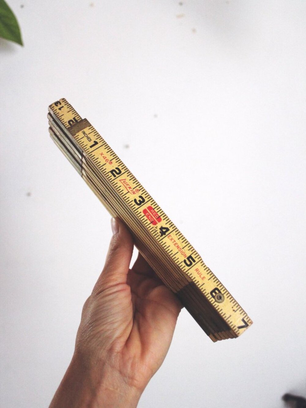 Vintage Lufkin X46 6-Foot Folding Ruler Brass Joints Antique Wooden Measuring To